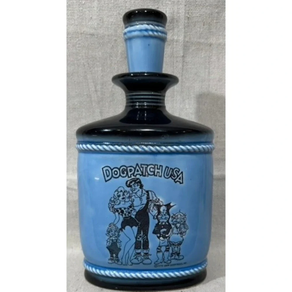 Vintage 1975 Dogpatch USA Li'l Abner Ceramic Decanter Al Capp Blue Comic Art